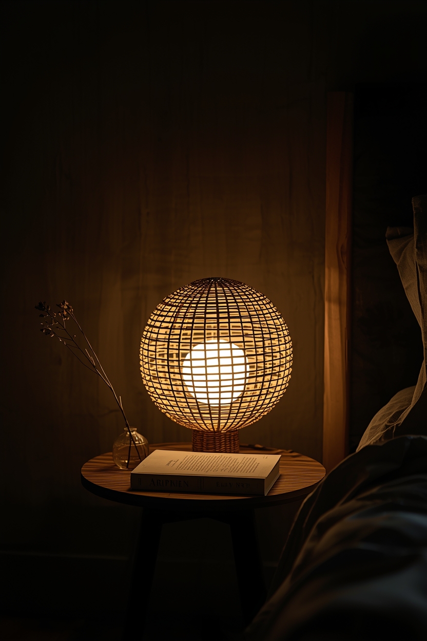 Lampe de chevet bambou japonais