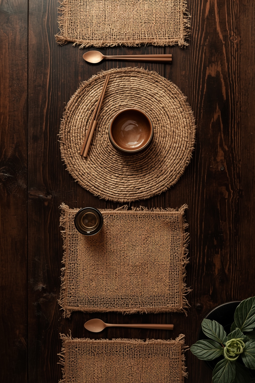 Set napperons jute naturel