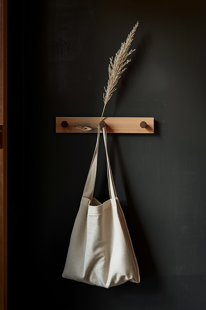 Patère bois naturel minimaliste